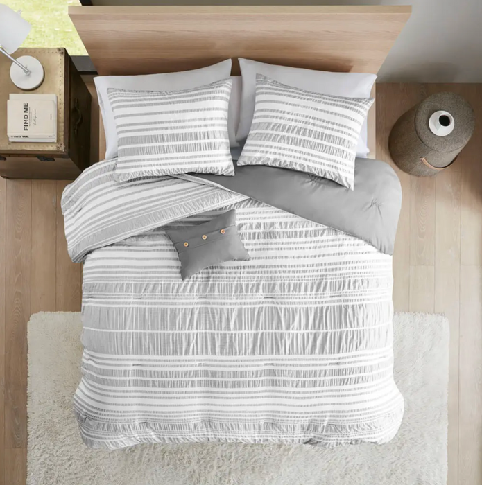 Grey Stripe Comforter Set