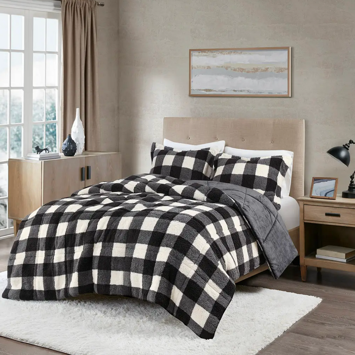 Buffalo Check Sherpa Comforter Set