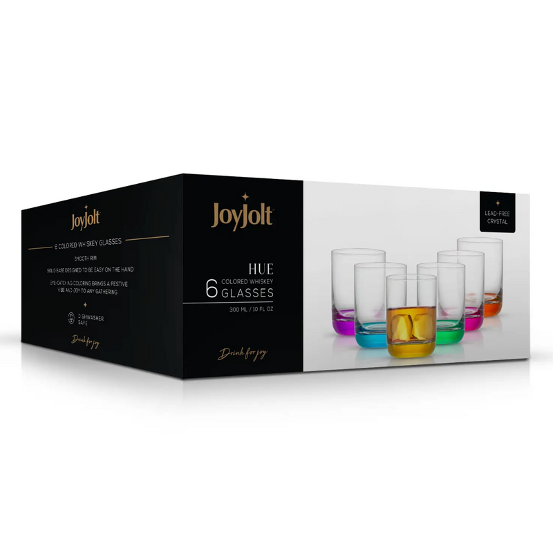 Hue Whiskey Glasses, Set of 6