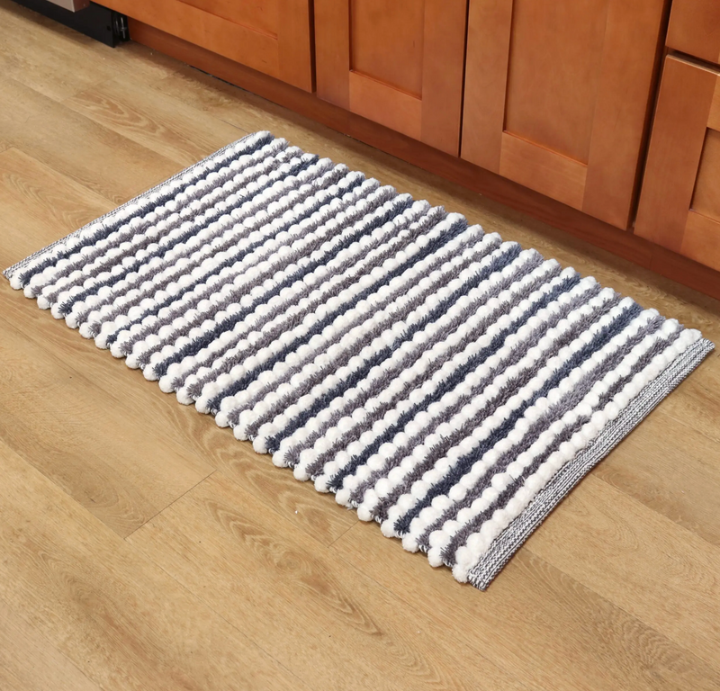 Grey Bubble Bath Rug