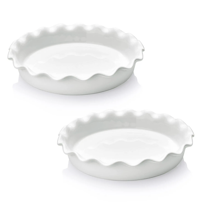 Porcelain Pie Dishes, Set of 2