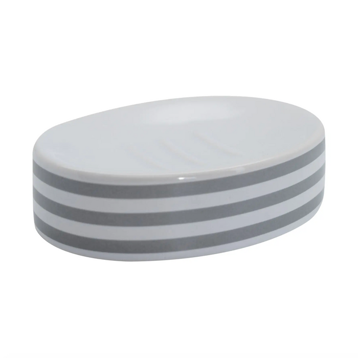 Grey Stripe Soap Dish