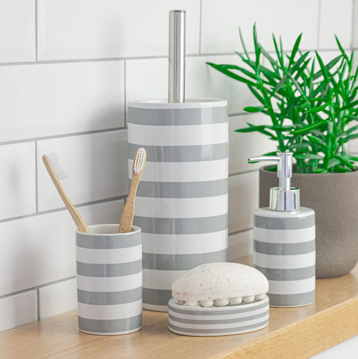 Grey Stripe Soap Dish