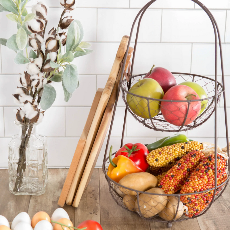 Rustic Bronze Chicken Wire Tiered Stand